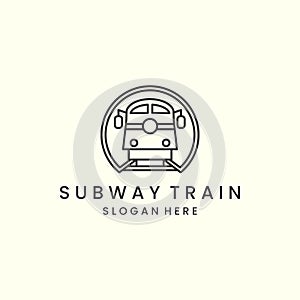 India railways with emblem and line style logo icon template design