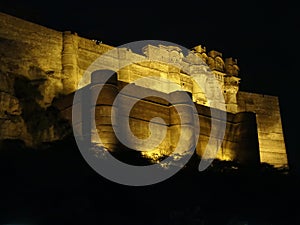 India - Rajasthan - Jodhpur - Mehrangarh Fort at Night