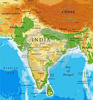 India-relief map