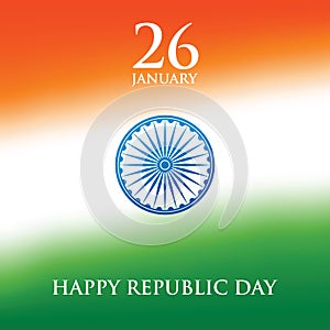 India Republic Day greeting card design vector illustration. 26 January.