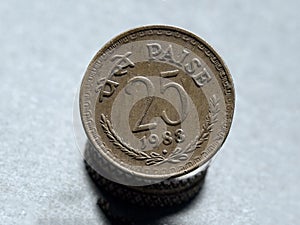 India Republic Twenty Five Paise Type 2 Coin Studio sho