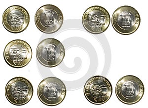 India Rupees 10 Bimetallic Currency Coin 75 Years of Independence