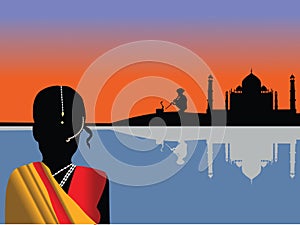 India scenery vector