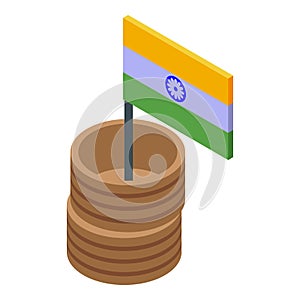 India snake charmer icon isometric vector. Dance basket