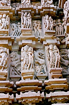 India, Statues in Khajuraho.