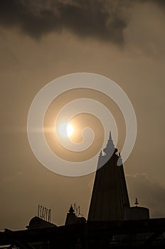 India style pagoda silhouette