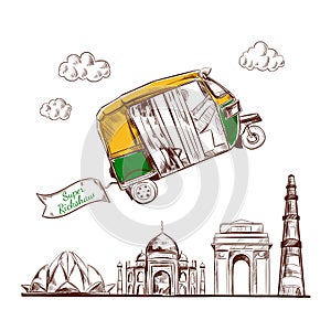 India. Travel. Vector