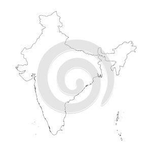 India vector country map outline