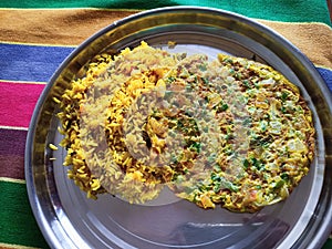 India veg biryani with home made omlet