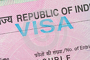 India visa in a passport