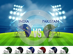 India VS Pakistan Cricket Match concept. photo
