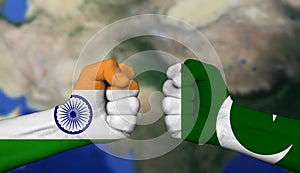 India vs, versus Pakistan. Conflict and tensions between India and Pakistan photo