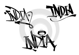 INDIA word graffiti tag style art