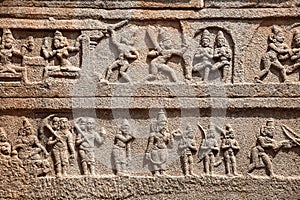 Indian ancient basrelief in Hampi