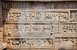 Indian ancient basrelief in Hampi