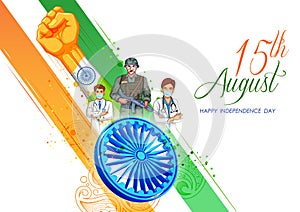 Indian Army soilder and doctor, nation hero on Pride of India on 15th August Happy Independence Day background