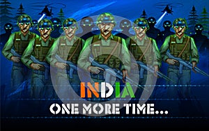 Indian Army soilder nation hero on Pride of India background
