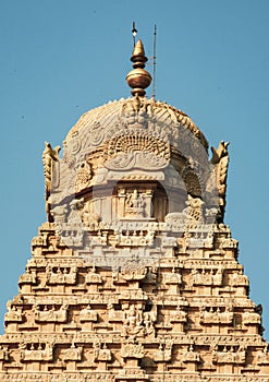 Thanjavur Big Temple Tower Closeup Look photo