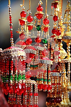 Indian asian bridal kalire tinkling bells at culture festival market