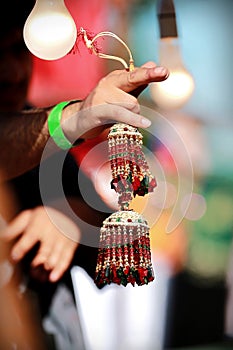 Indian asian bridal kalire tinkling bells at culture festival market