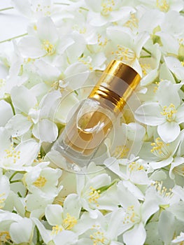 Indian Attar oil. Natural herbal perfume in a mini bottle.