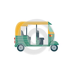 Indian auto rickshaw icon cartoon vector flat design on white background