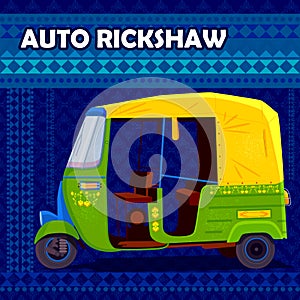 Indian Auto Rickshaw representing colorful India