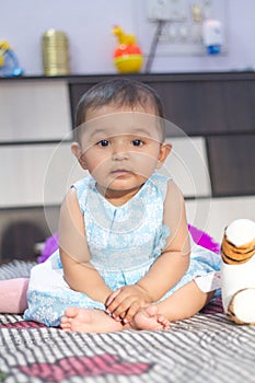 Indian baby girl looking to camera