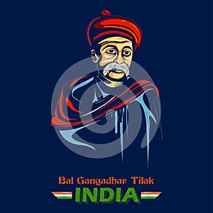 Indian background with Nation Hero and Freedom Fighter Bal Gangadhar Tilak Pride of India photo