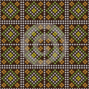 Indian Bandhani pattern background, seamless decorative geometric patoda Bandana