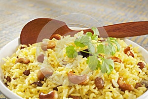 Indian Basmati Rice Pilau Close-up