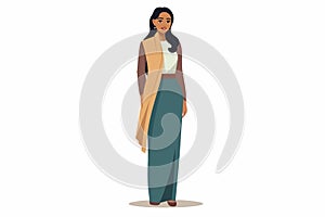 indian bharat woman in business suit vector isolated vector style illustration