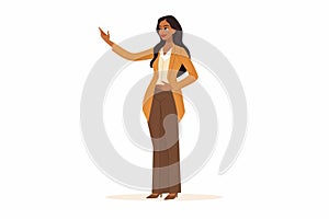 indian bharat woman in business suit vector isolated vector style illustration