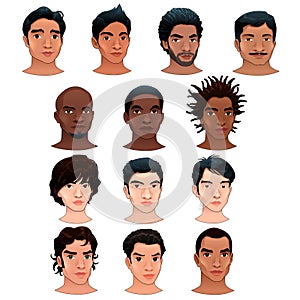 Indian, black, asian and latino men.