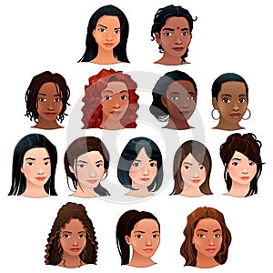 Indian, black, asian and latino women.