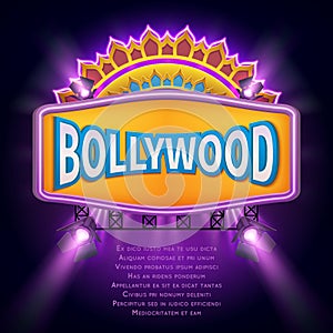 Indian bollywood cinema vector sign board photo