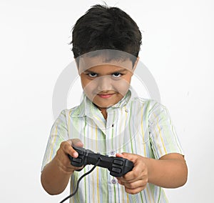 Indian boy with playstation photo