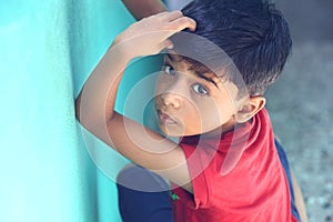 Indian Boy Posing to Camera