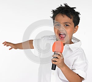 Indian boy singing song