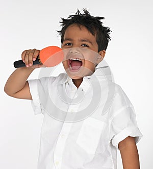 Indian boy singing song