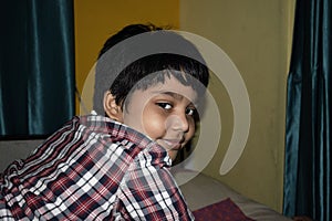 indian boy turning back