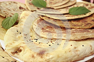 Indian Bread Selection Nan Roti Curry