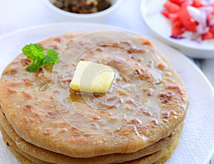 Indian breakfast- aloo paratha