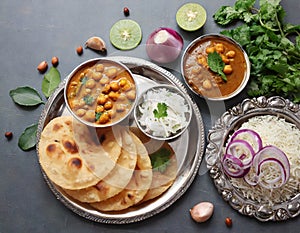 Indian breakfast Chola Bhatura Dish