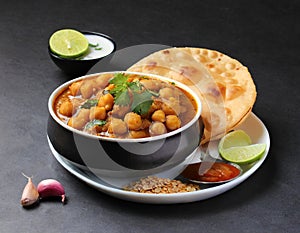 Indian breakfast Chola Bhatura Dish