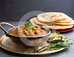 Indian breakfast Chola Bhatura Dish