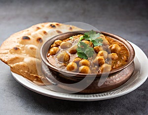 Indian breakfast Chola Bhatura Dish