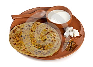 Indian breakfast dish paneer paratha