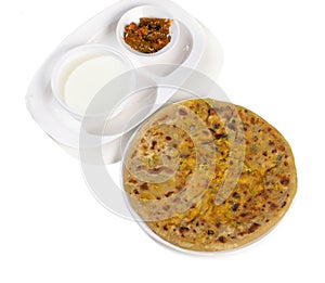 Indian breakfast dish paneer paratha