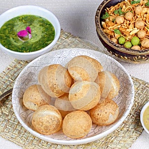 Indian breakfast Panipuri or Golgappa
